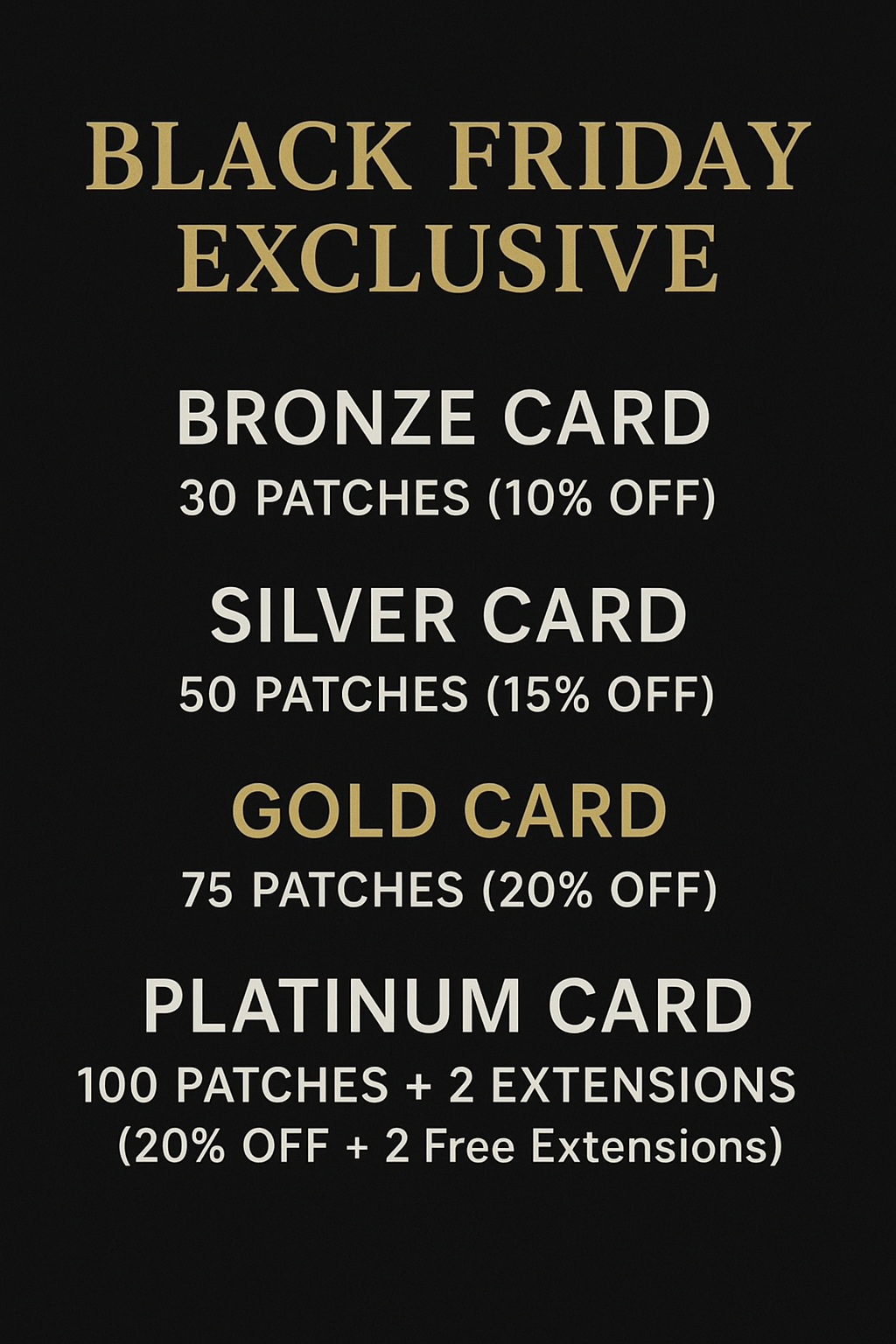 Black Friday Patch Cards
