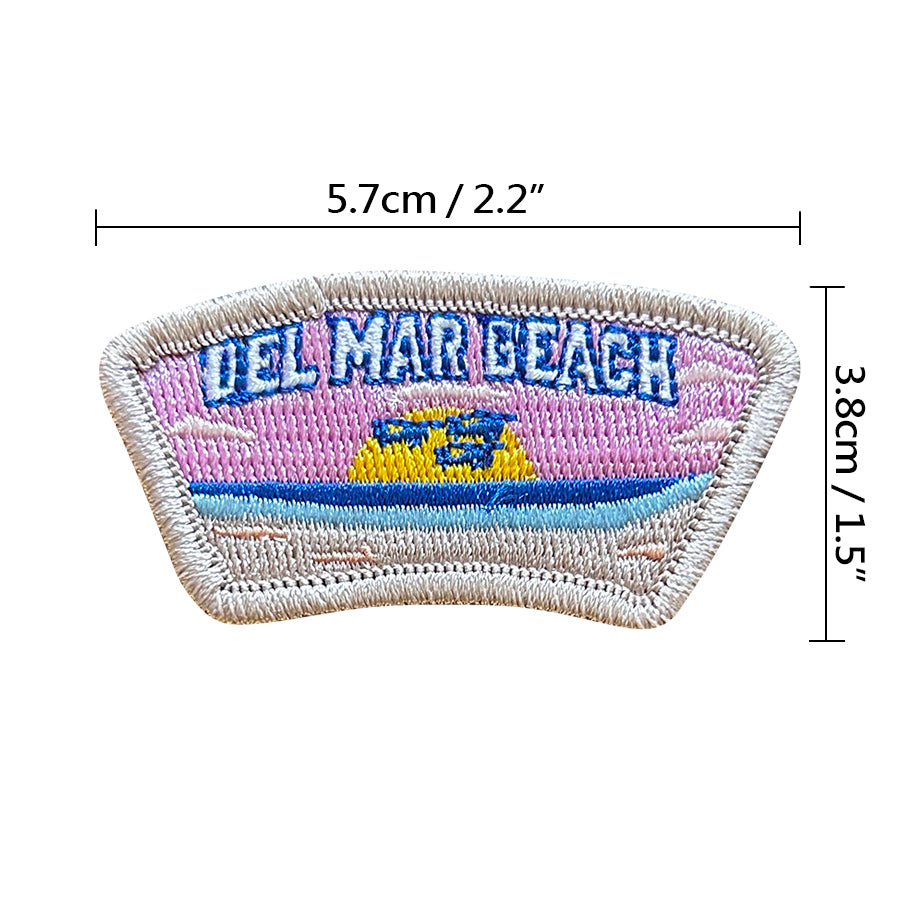 Del Mar Beach Patch – 2.2" x 1.5" | Iron-On Backing