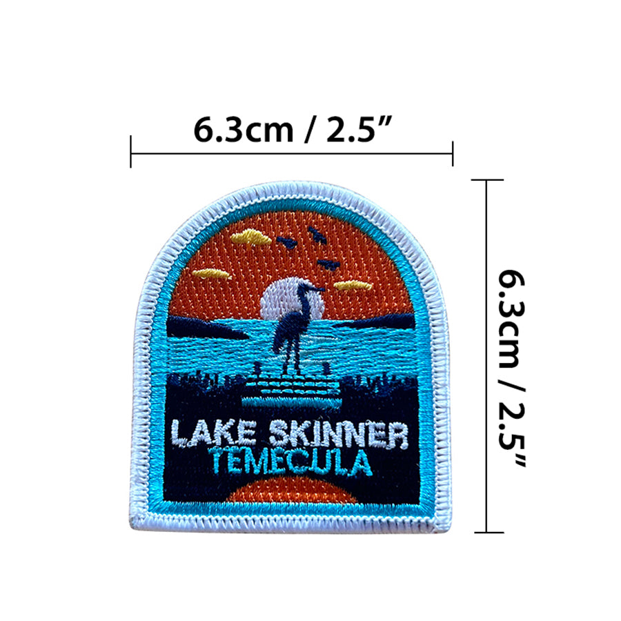 Lake Skinner Crane Embroidered Patch