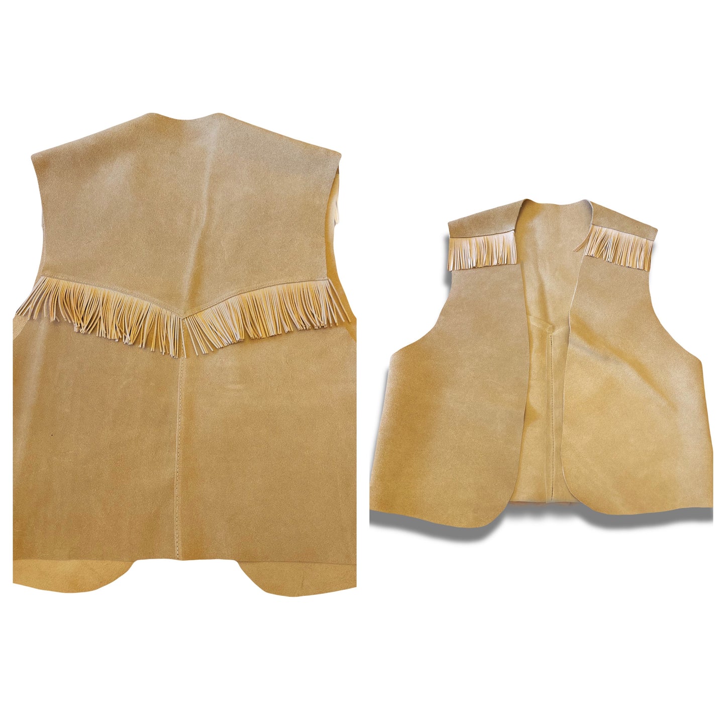 Adults Adventure Guides Leather Vest with Fringe