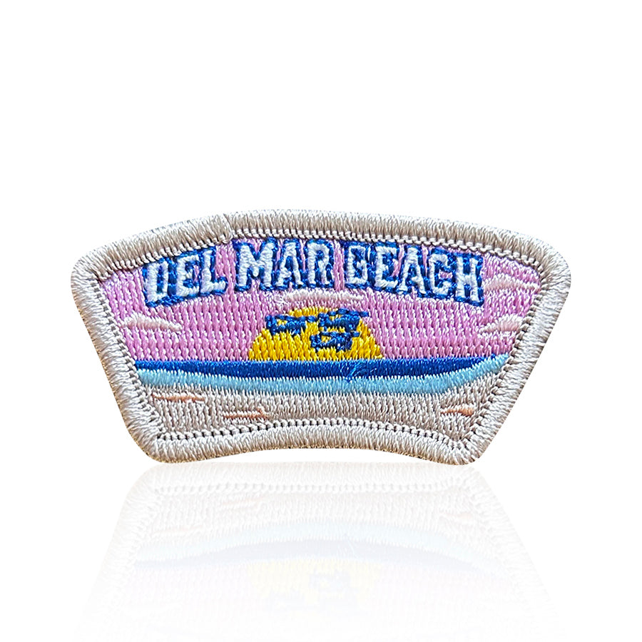 Del Mar Beach Patch – 2.2" x 1.5" | Iron-On Backing