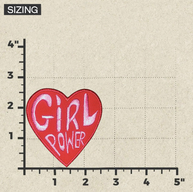 Heart shaped Girl Power Embroidered Patch