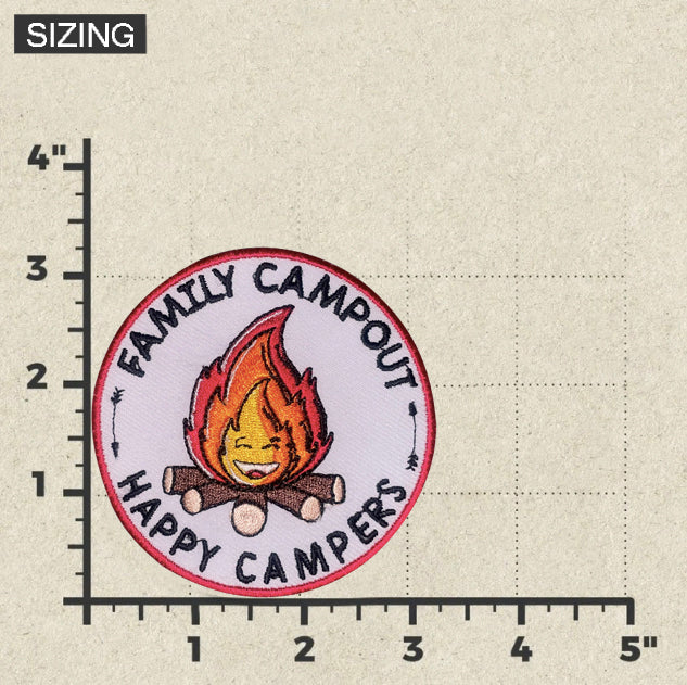 Family Campout Bonfire Embroidered Patch