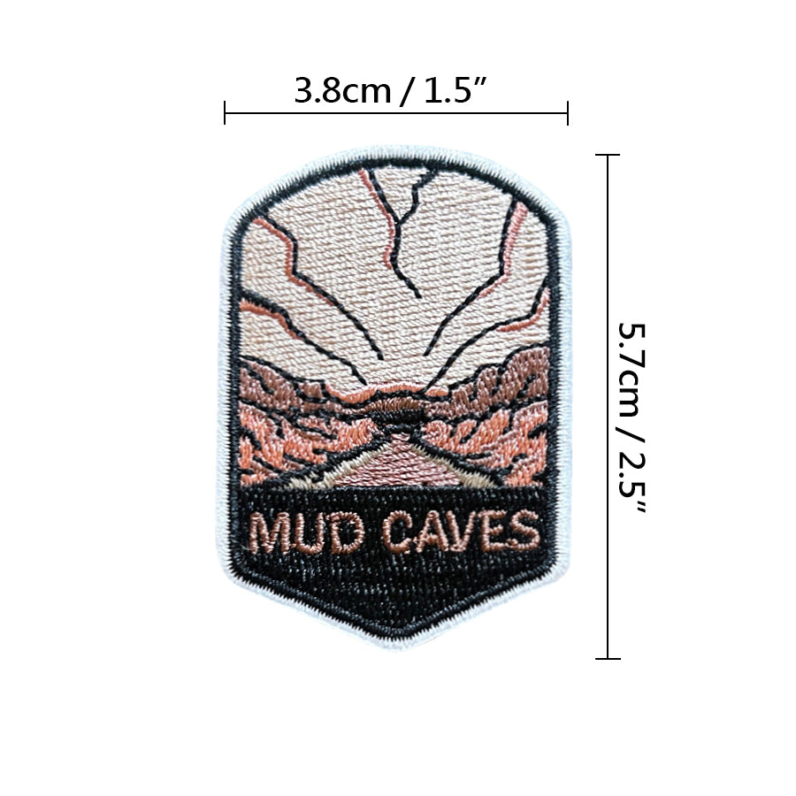 Mud Caves Patch – 1.5" x 2.5" | Iron-On Backing