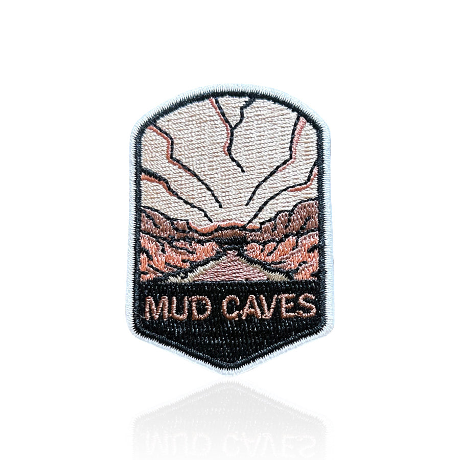 Mud Caves Patch – 1.5" x 2.5" | Iron-On Backing