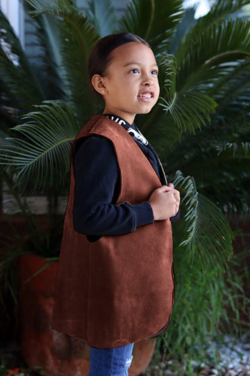 Kids Adventure Guides Leather Vest (Mahogany)