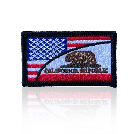 California Republic/USA Flag Embroidered Patch