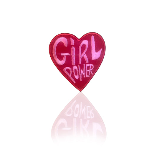 Heart shaped Girl Power Embroidered Patch